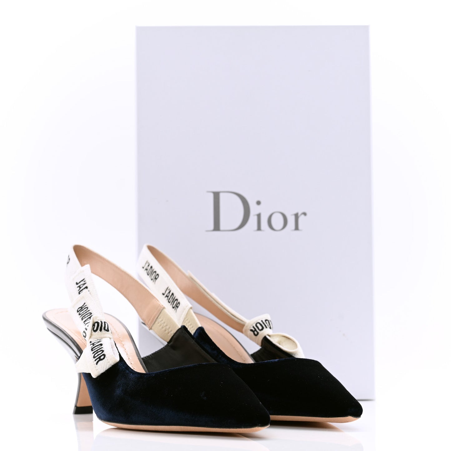 Velvet Ribbon J'Adoir Slingback 65mm Pumps 38 Deep Blue