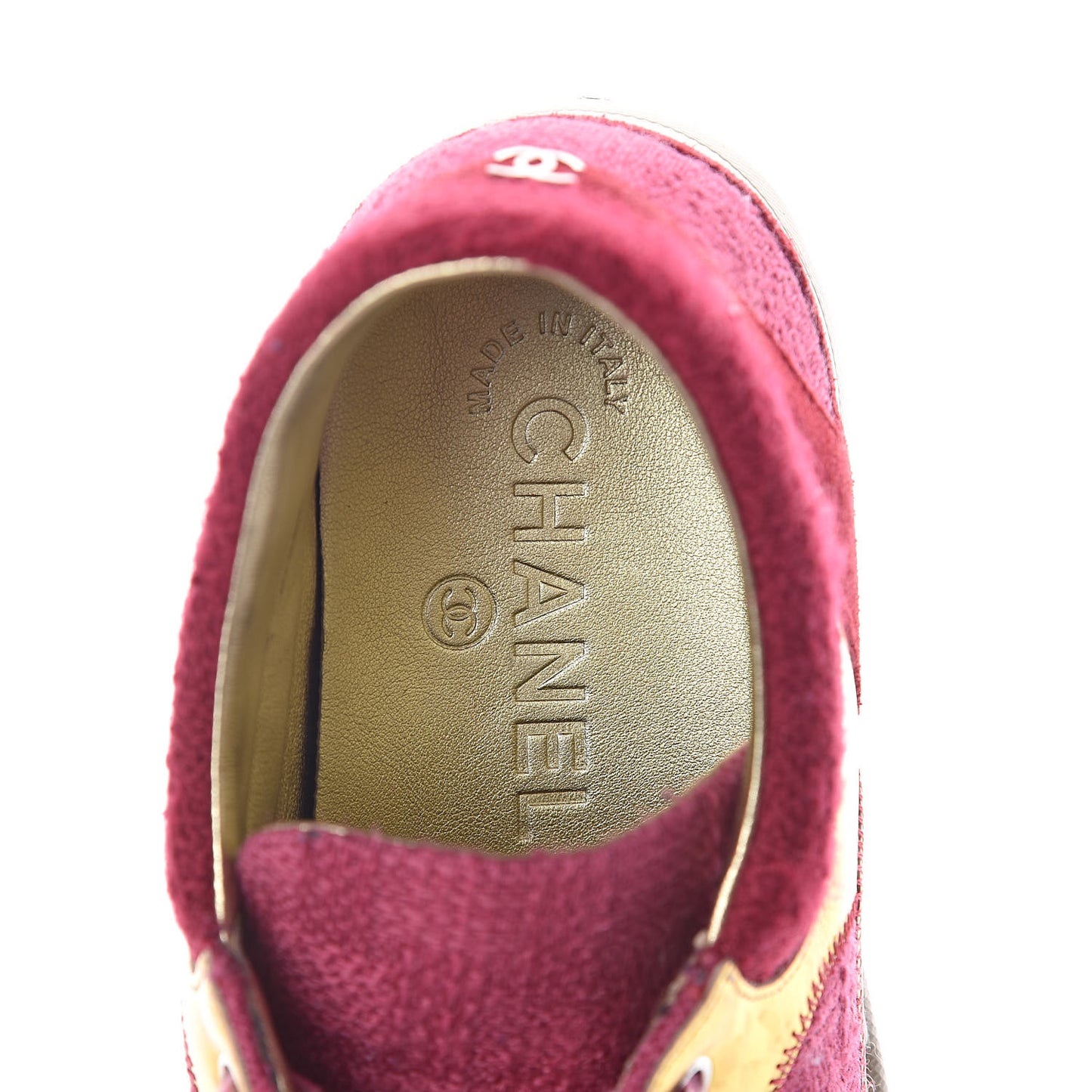 Tweed Suede Calfskin Sneakers 36 Dark Pink