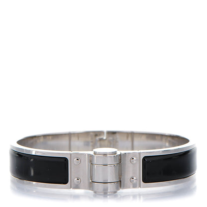 Hermes Enamel Charniere Uni Narrow Hinged Bracelet S Black 1 of 5