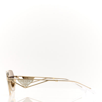 Prada Metal Symbole Triangle Logo Sunglasses SPR A51 Gold Blue 3 of 8