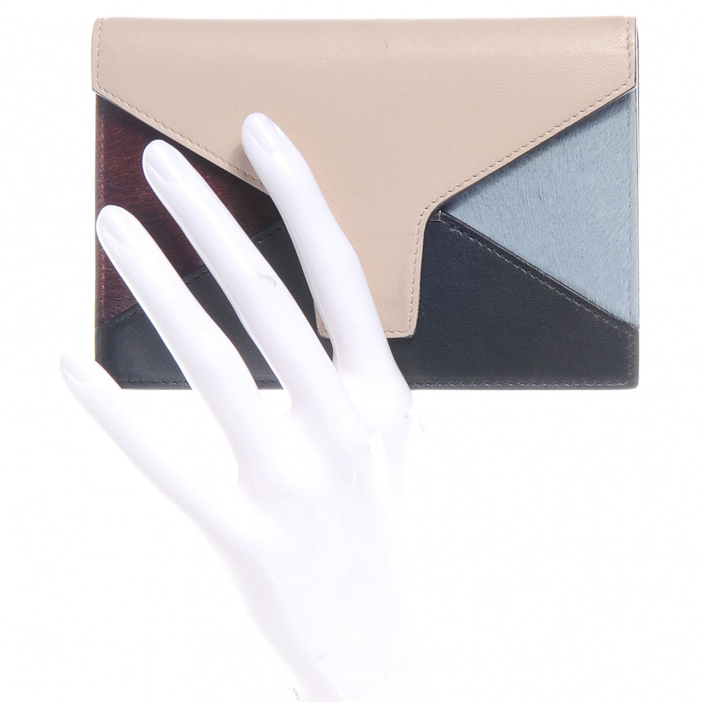 Pony Calfskin Diamond Clutch Wallet Blush