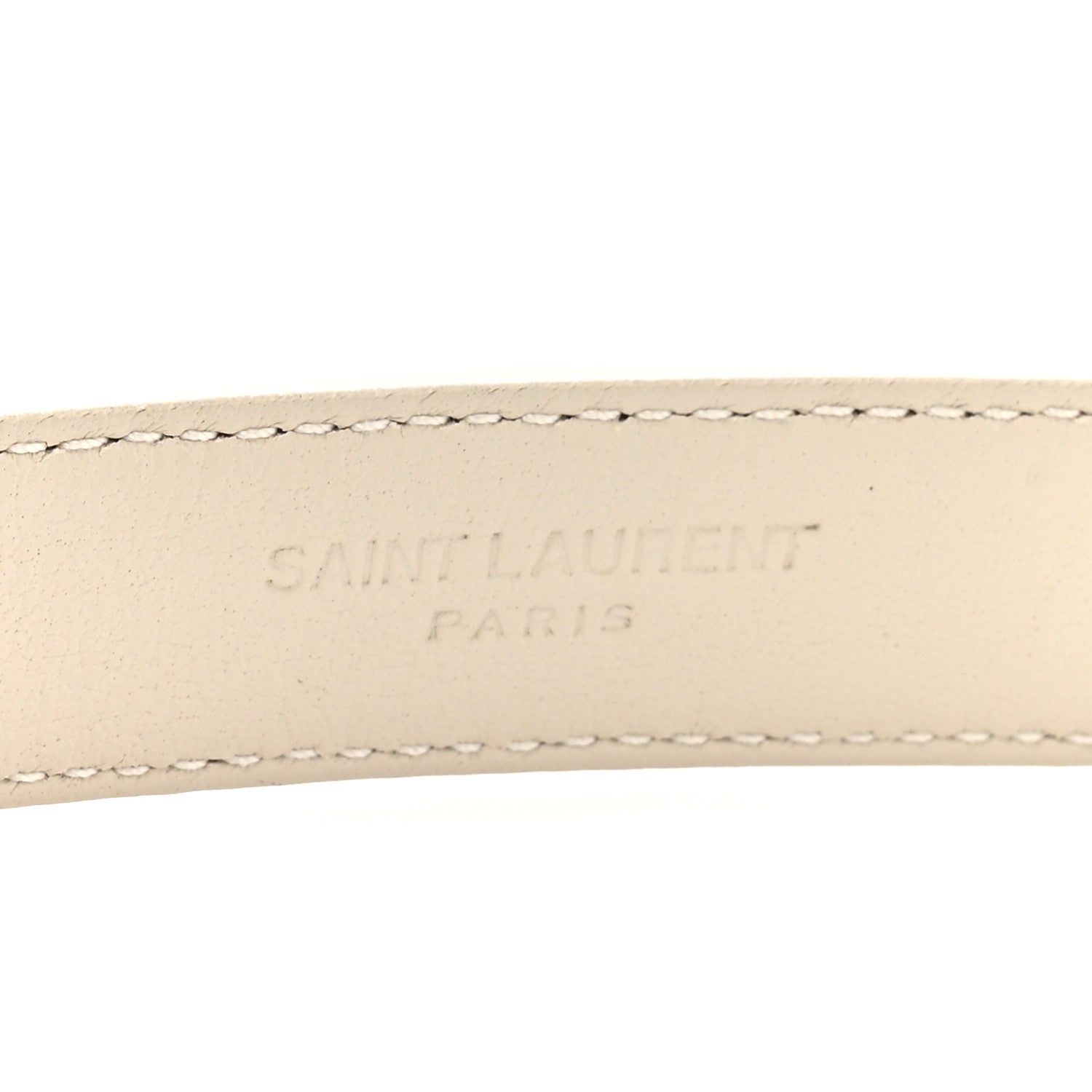 Saint Laurent Calfskin Crocodile Embossed Maillon 20mm Cintura Belt 80 32 Crema Soft 5 of 5