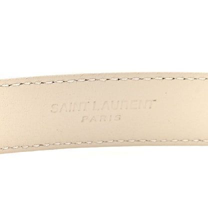 Saint Laurent Calfskin Crocodile Embossed Maillon 20mm Cintura Belt 80 32 Crema Soft 5 of 5