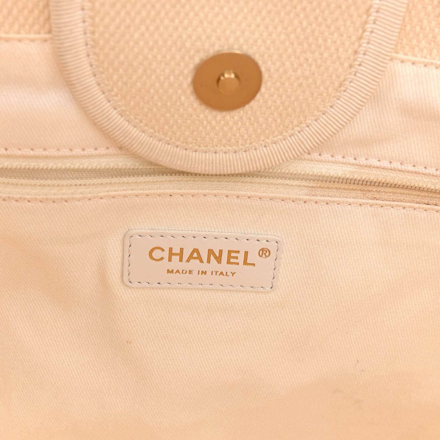 Canvas Pearl Large Deauville Tote Ecru Beige