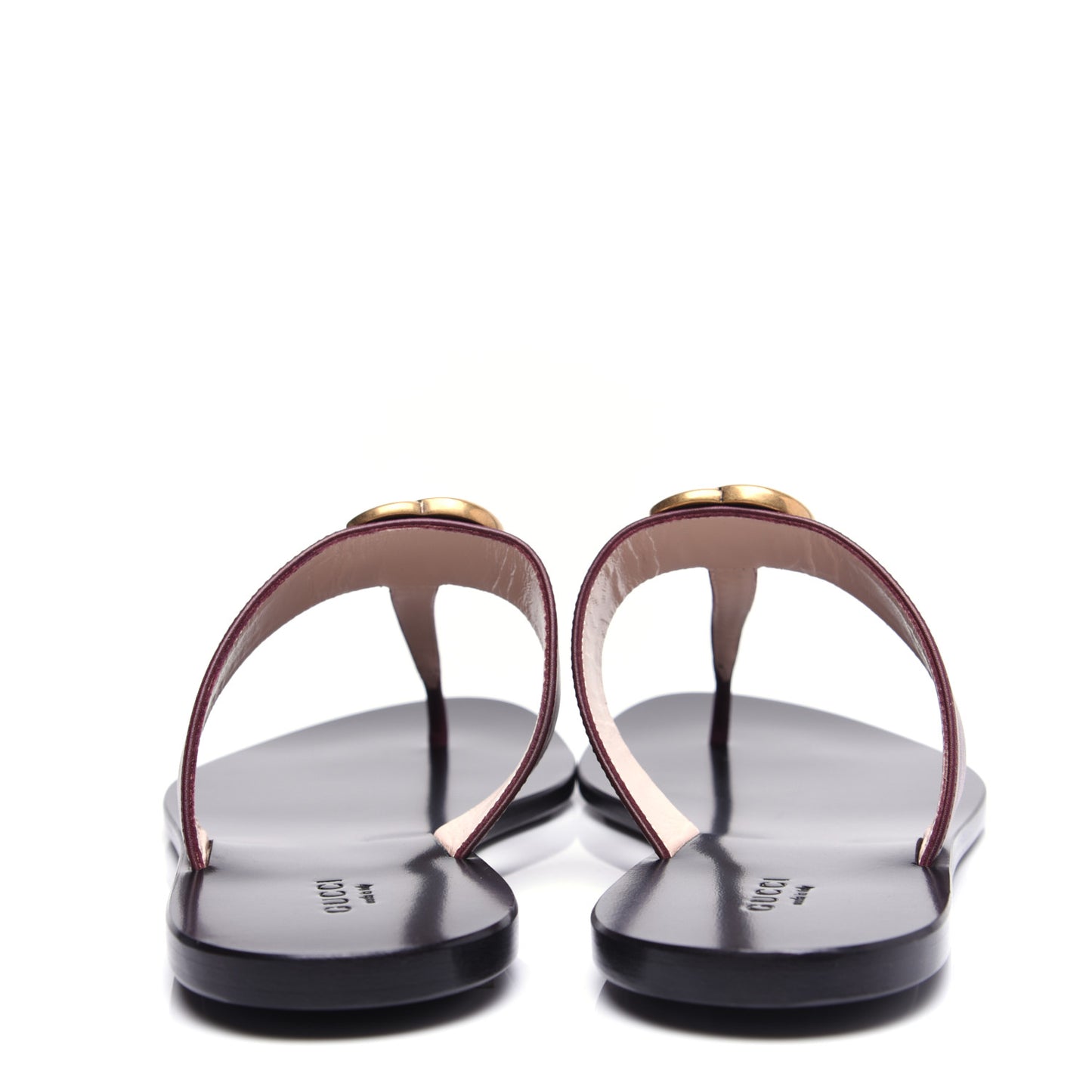 Calfskin GG Marmont Thong Sandals 39 Vintage Bordeaux