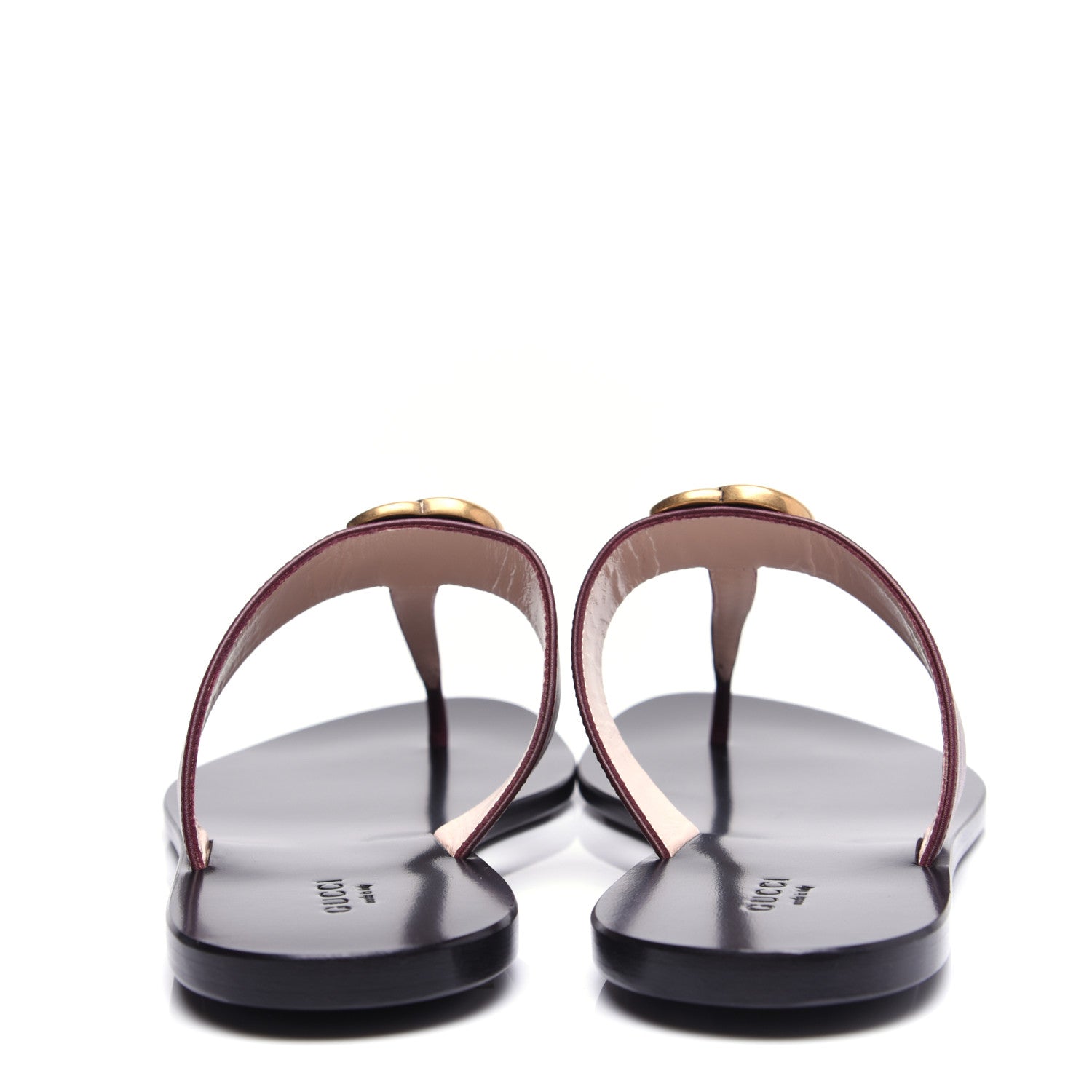 Gucci Calfskin GG Marmont Thong Sandals 39 Vintage Bordeaux 4 of 12