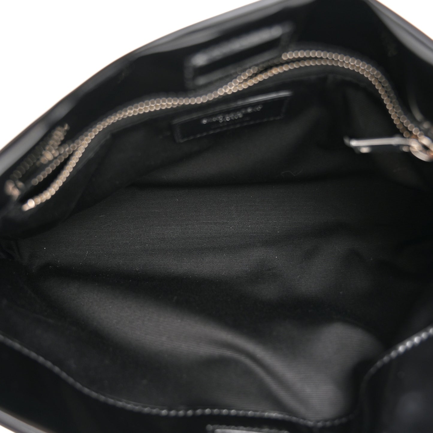 Patent Calfskin Small Suzanne Rigid Shoulder Bag Black