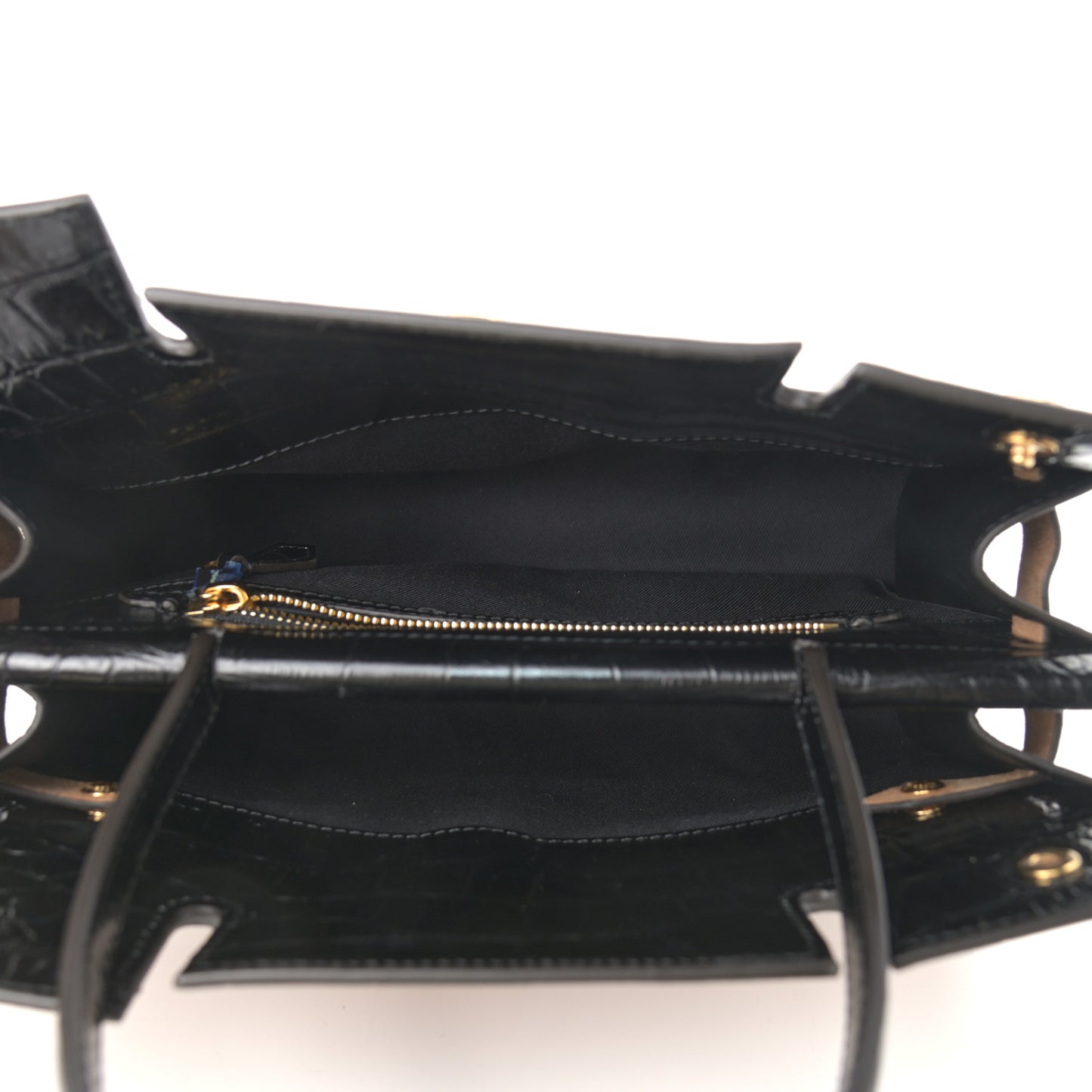 Deerskin Suede Crocodile Embossed Calfskin Medium Title Bag