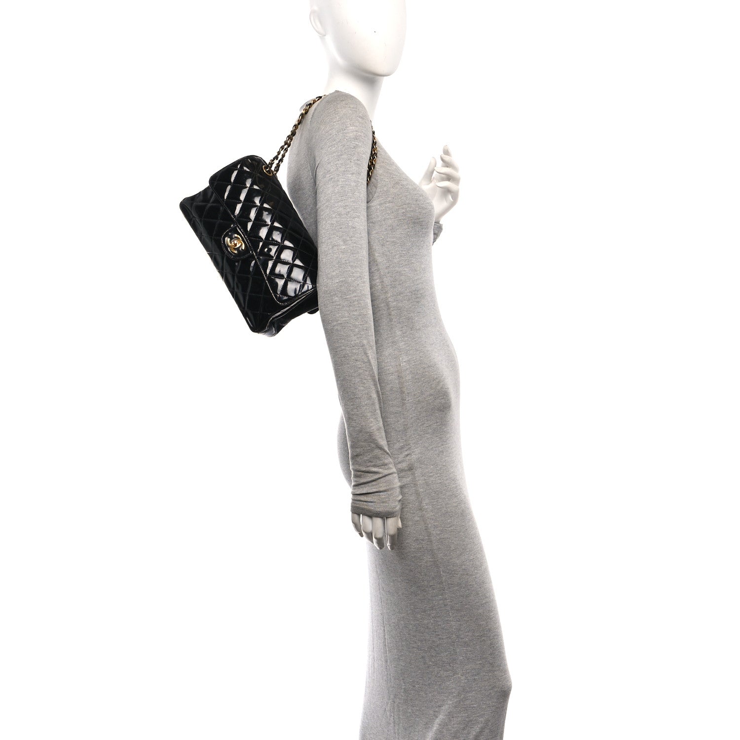 Chanel Patent Quilted Medium Double Sided Flap Black 2 of 17