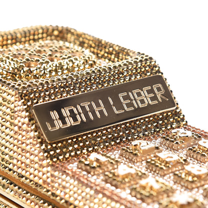 Judith Leiber Austrian Crystal Call Me Brick Phone Minaudiere Clutch Multicolor Gold 11 of 15