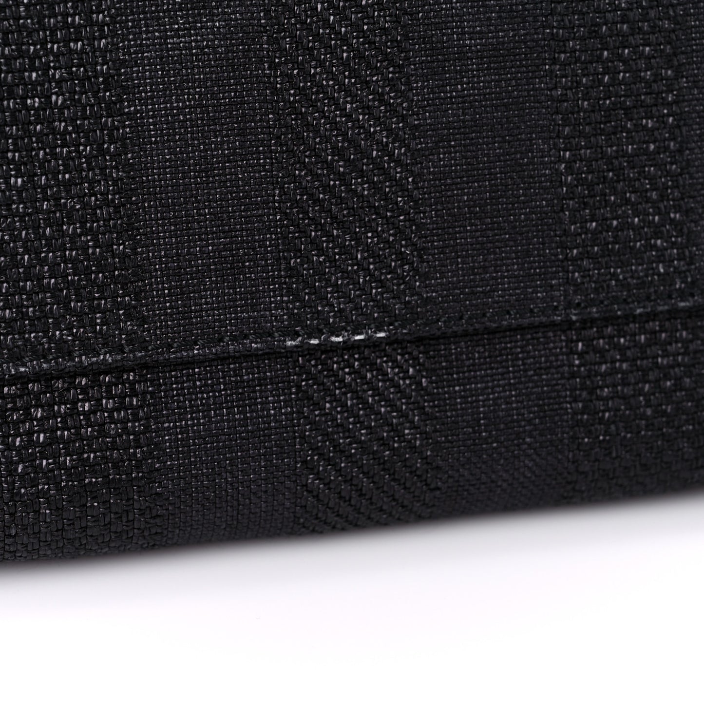 Mixed Fibers Calfskin Striped Medium Deauville Tote Black