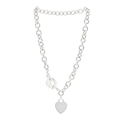 Tiffany Sterling Silver Heart Tag Toggle Necklace 3 of 5
