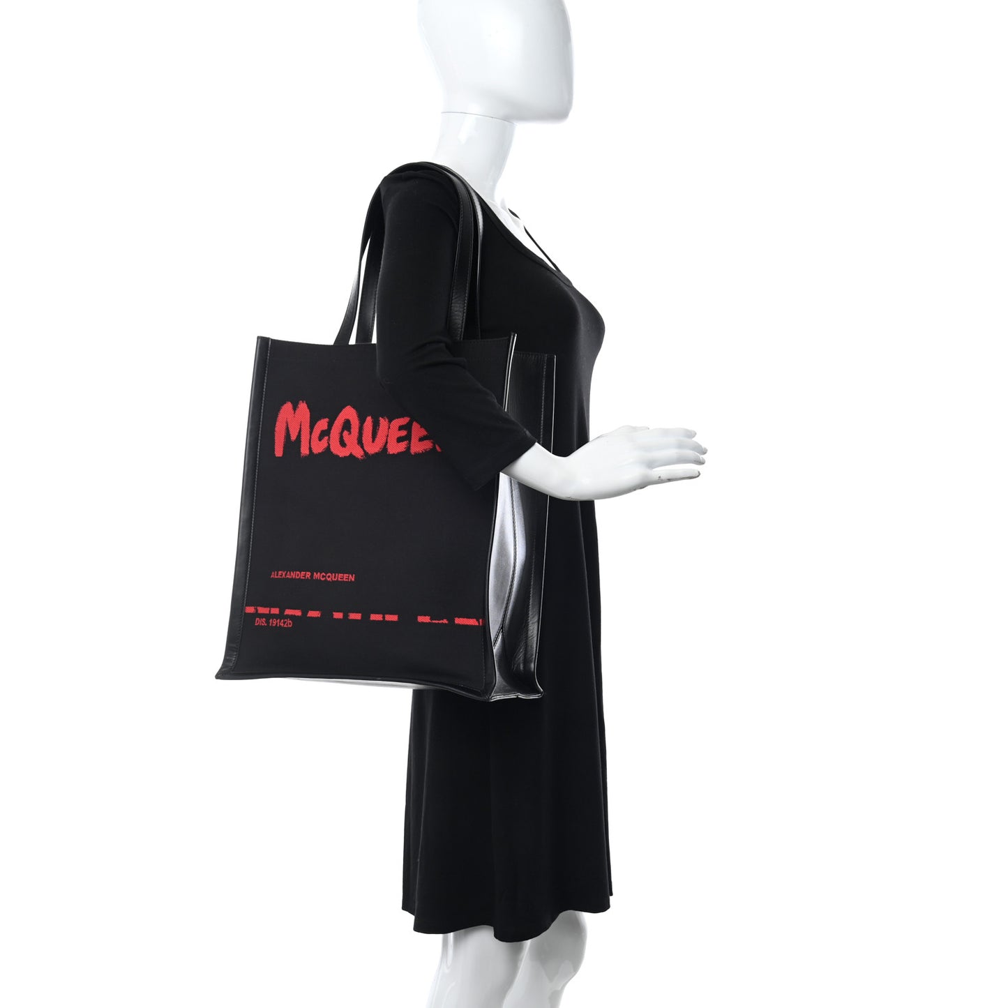 Canvas Jacquard Print Graffiti Tote Black Lust Red