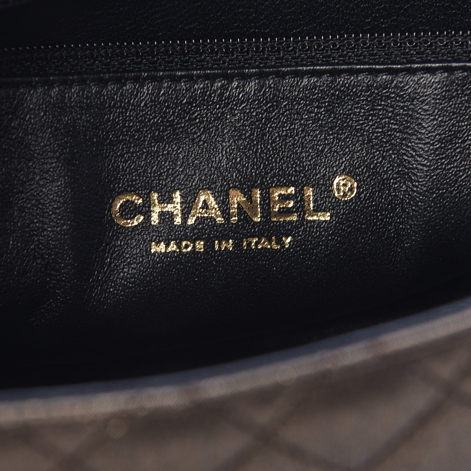 Chanel Iridescent Calfskin Quilted Crystal Mini Rectangular Flap Black Gold 6 of 11