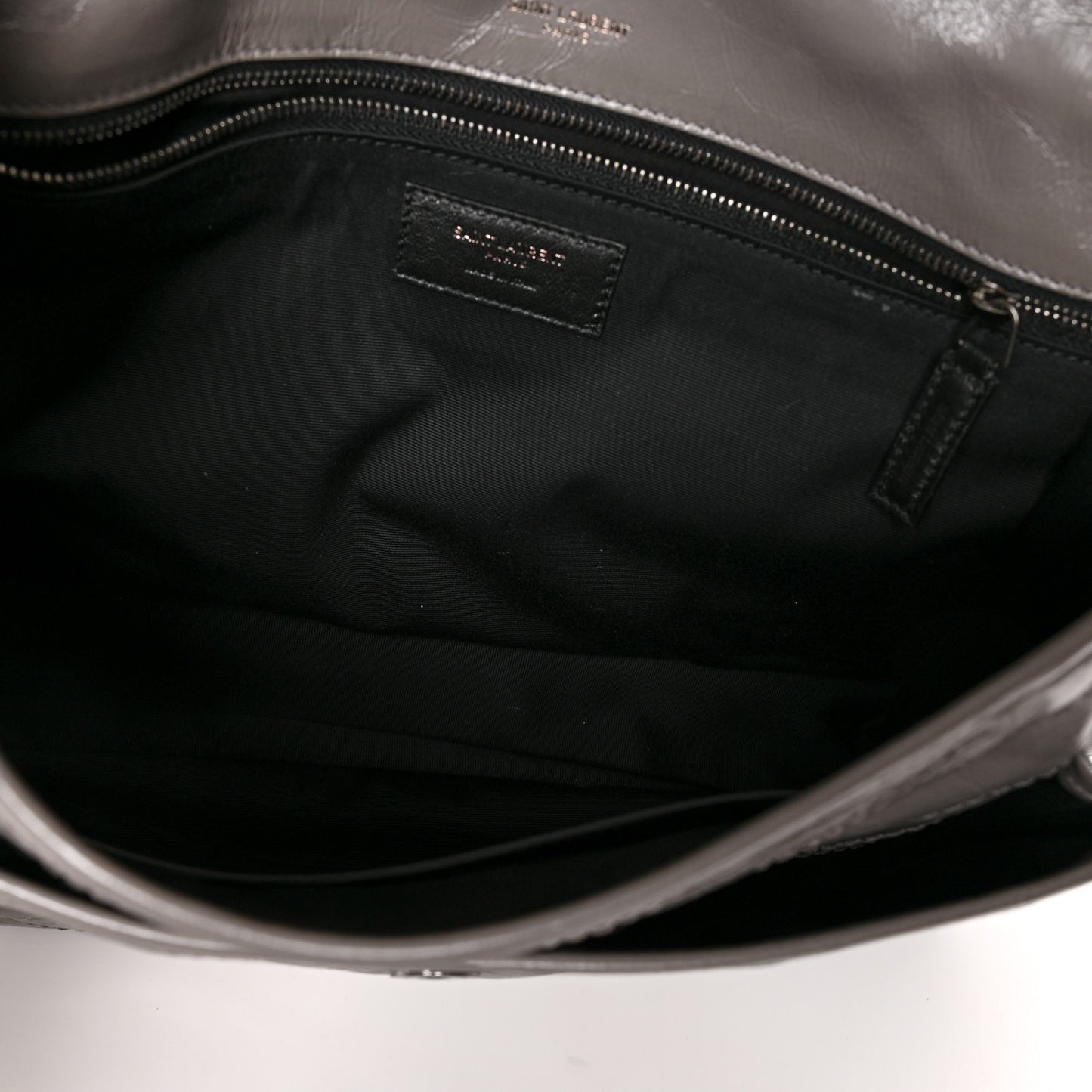 Crinkled Calfskin Matelasse Monogram Large Niki Chain Satchel Fog