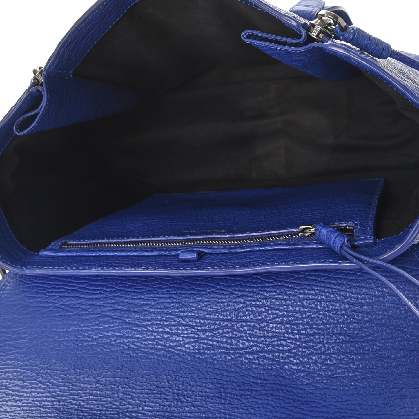 3.1 Textured Calfskin Medium Pashli Satchel Cobalt
