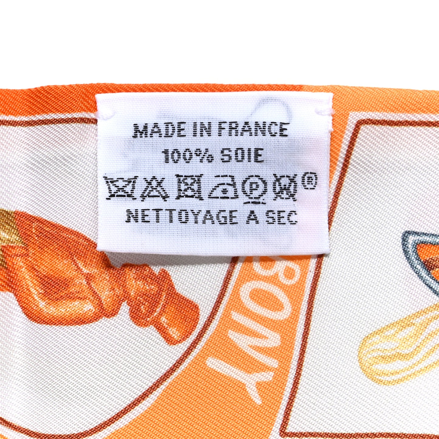 Silk Funny Ice Cream Twilly Orange Creme Beige