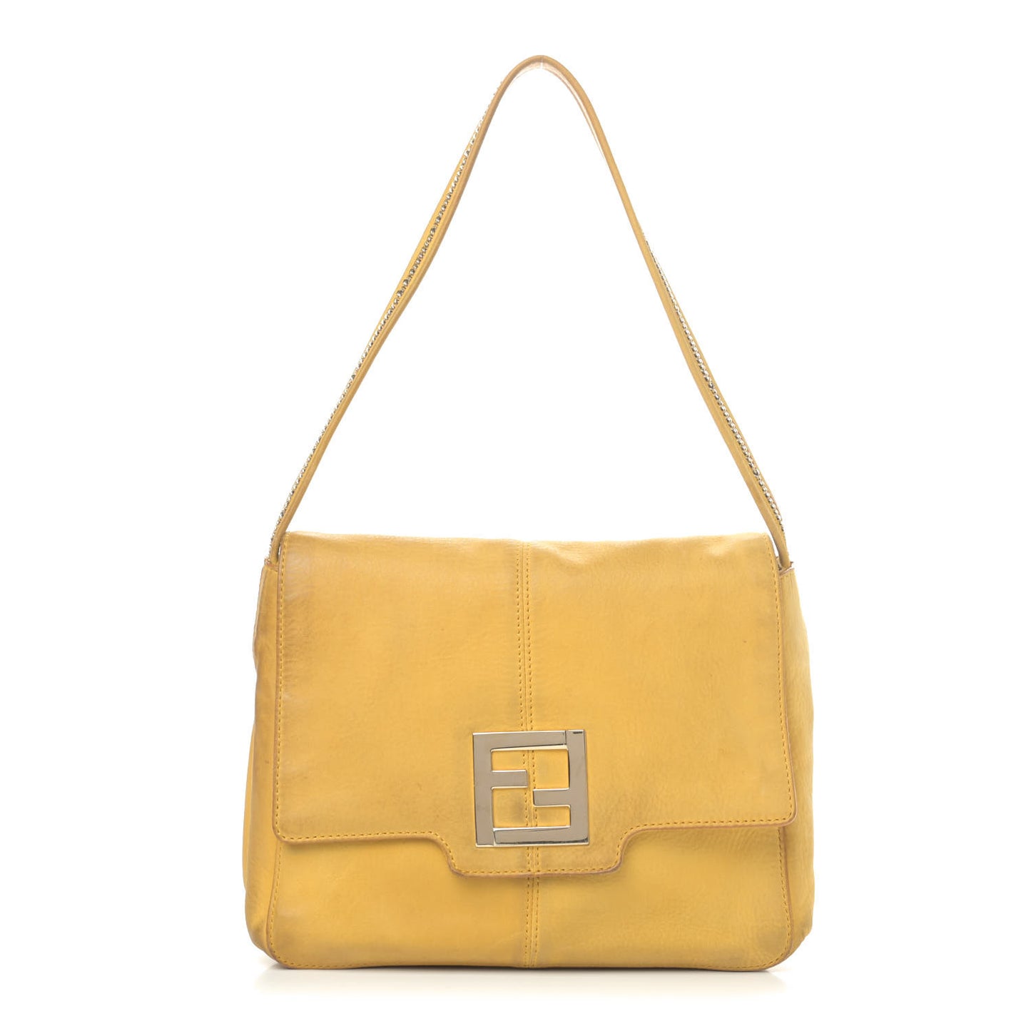 Metallic Nubuck Shoulder Bag Yellow