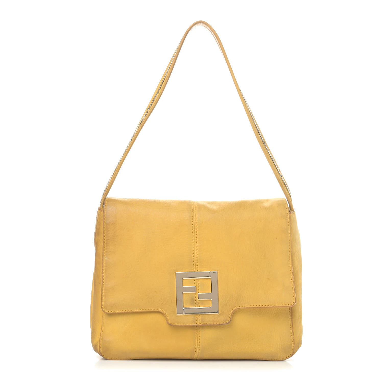 Fendi Metallic Nubuck Shoulder Bag Yellow 1 of 5