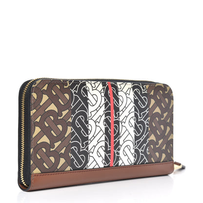 Burberry E-Canvas Monogram Stripe Zip Around Wallet Black 3 of 9