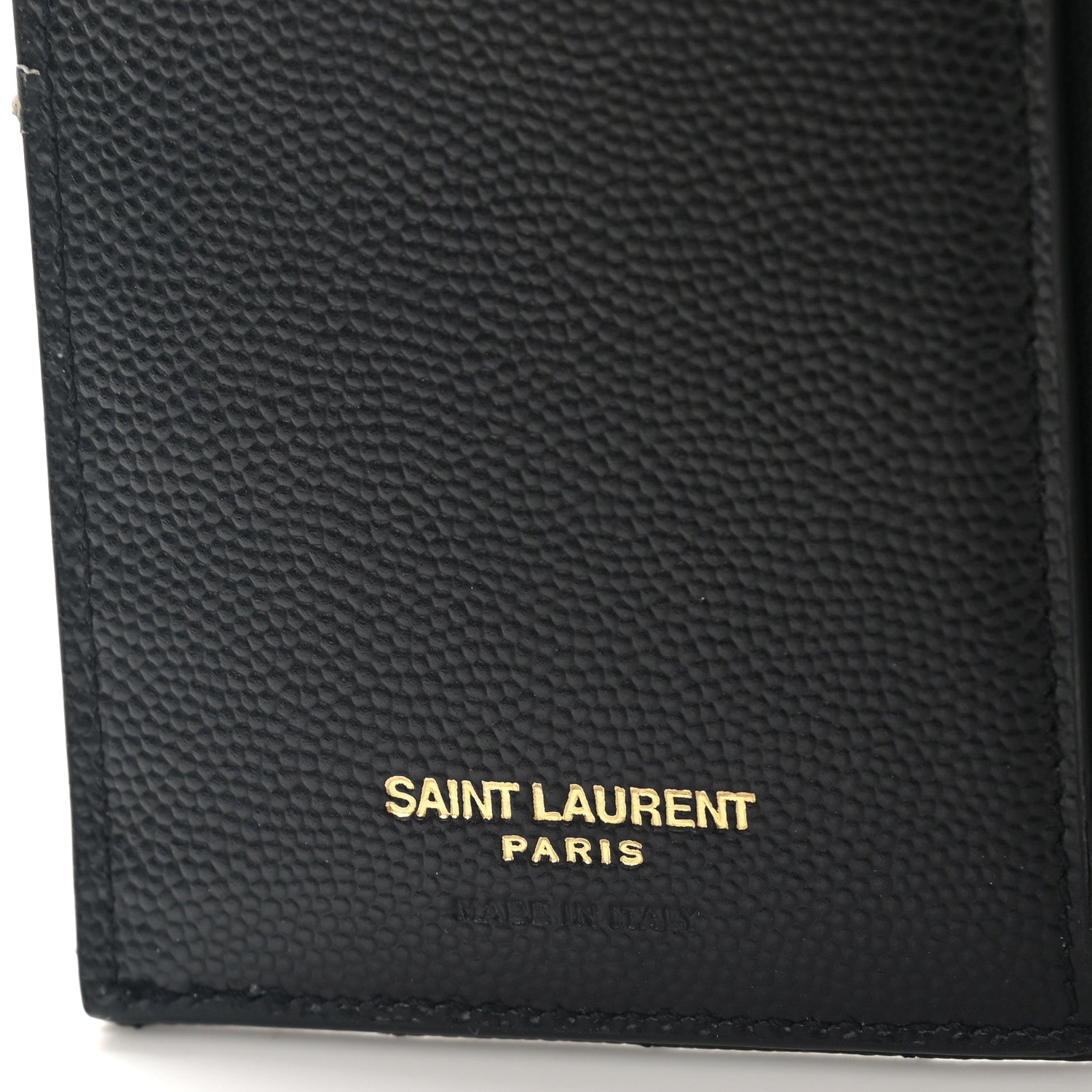 Saint Laurent Grain De Poudre Matelasse Chevron Small Monogram Passport Case Black 5 of 6
