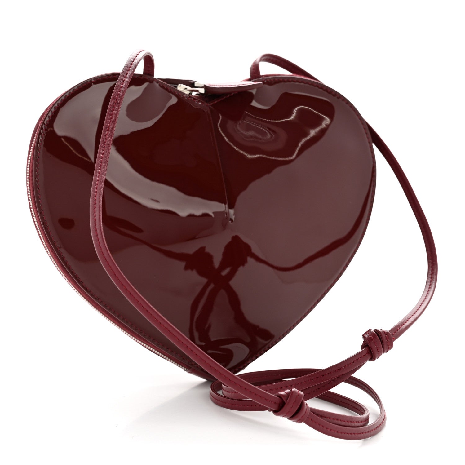 Alaia Patent Calfskin Le Coeur Bag Garnet Red 3 of 11