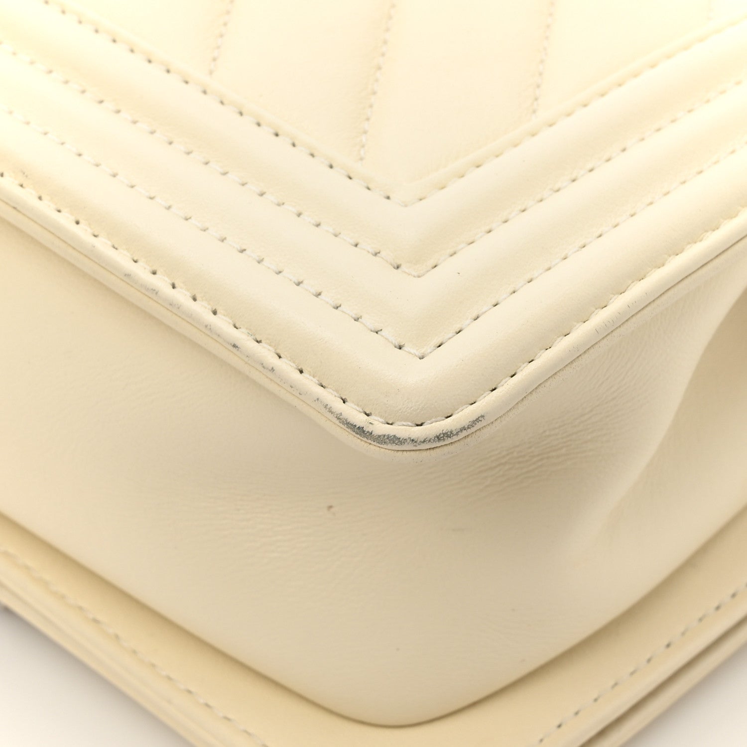 Chanel Calfskin Chevron Quilted Small Boy Flap White 16 of 16