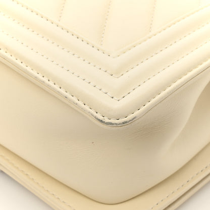 Chanel Calfskin Chevron Quilted Small Boy Flap White 16 of 16