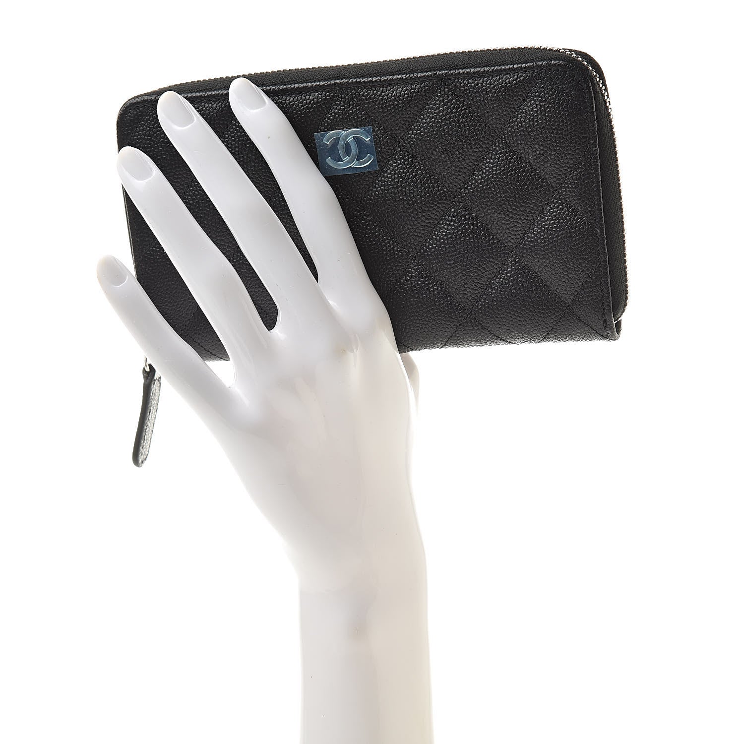 Chanel Caviar Quilted Small Zip Around Wallet Black 2 of 10