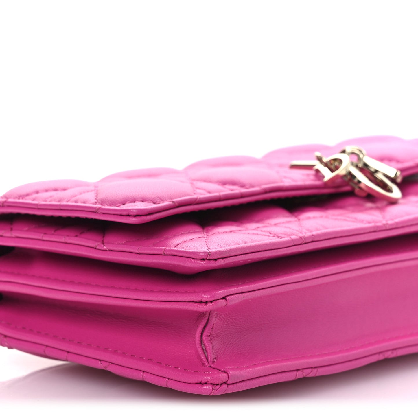 Lambskin Cannage Mini My Dior Top Handle Clutch Dark Pink