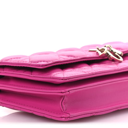 Christian Dior Lambskin Cannage Mini My Dior Top Handle Clutch Dark Pink 9 of 12