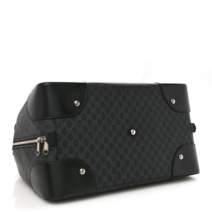 Gucci GG Supreme Monogram Azalea Calfskin Retro Interlocking G Large Duffle Bag Black Grey 3 of 12