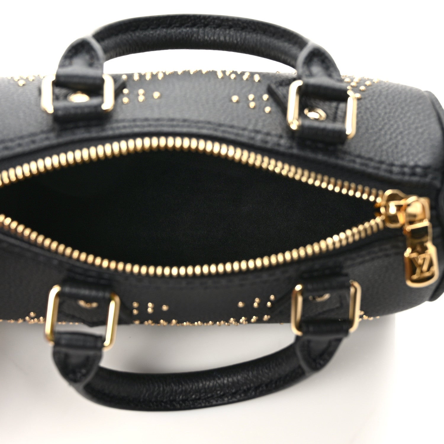 Louis Vuitton Grained Calfskin Studded Monogram Giant Nano Speedy Black 5 of 8