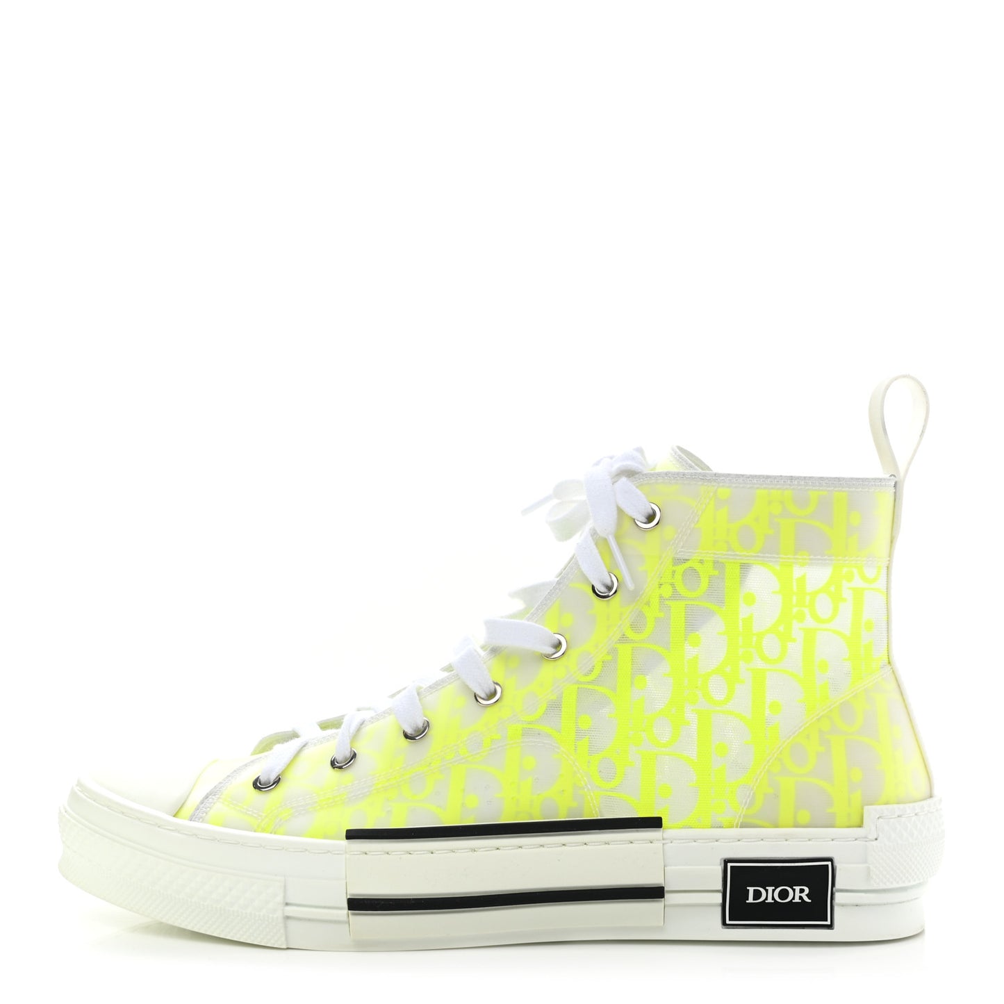 Technical Canvas Oblique Mens B23 High Top Sneakers 44 Yellow