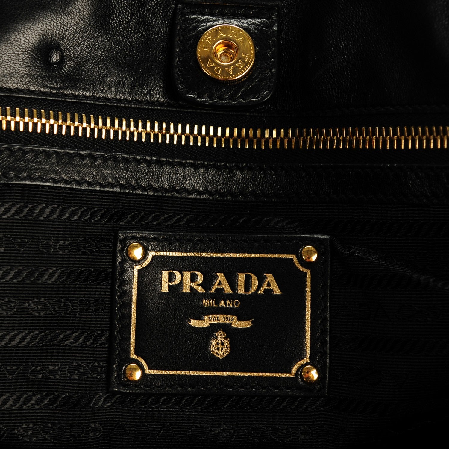 Prada Nappa Gaufre Top Handle Tote Black 6 of 7