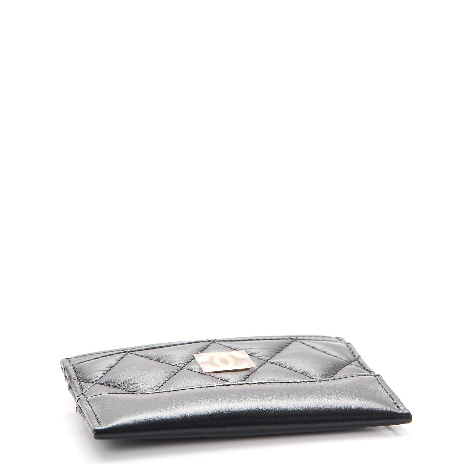 Chanel Aged Calfskin Quilted Gabrielle Card Holder Black 4 of 9