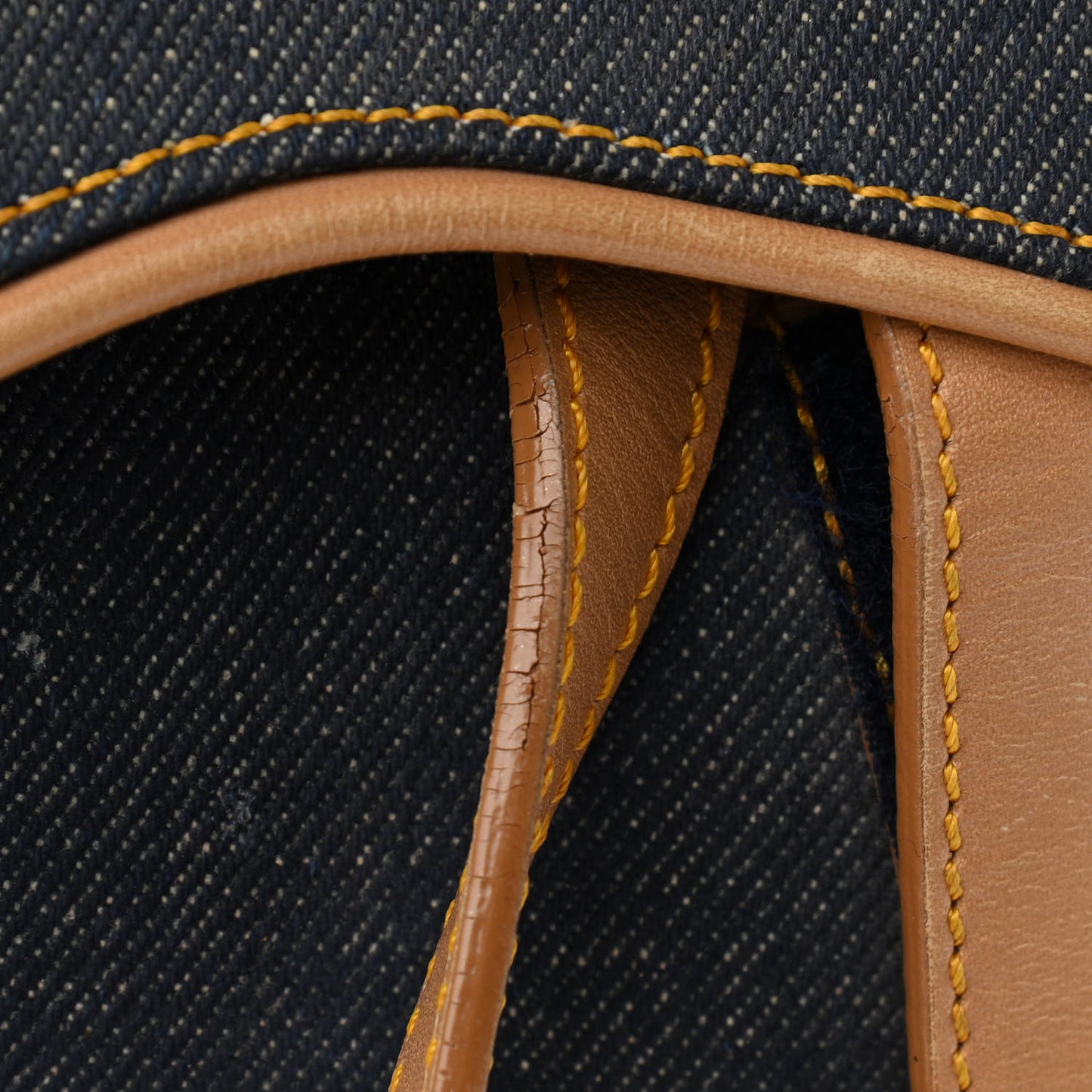 Denim Calfskin Saddle Bag Blue