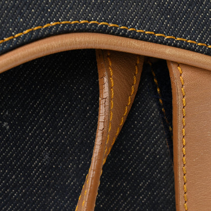 Christian Dior Denim Calfskin Saddle Bag Blue 14 of 17