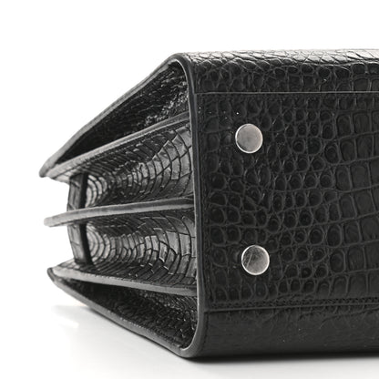 Saint Laurent Calfskin Crocodile Embossed Baby Sac De Jour Black 12 of 28