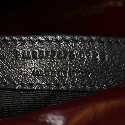 Saint Laurent Patent Quilted Small Loulou Puffer Monogram Chain Satchel Barolo Red 7 of 10