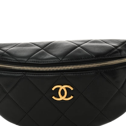 Chanel Lambskin Enamel Quilted Waist Bag Black 8 of 10