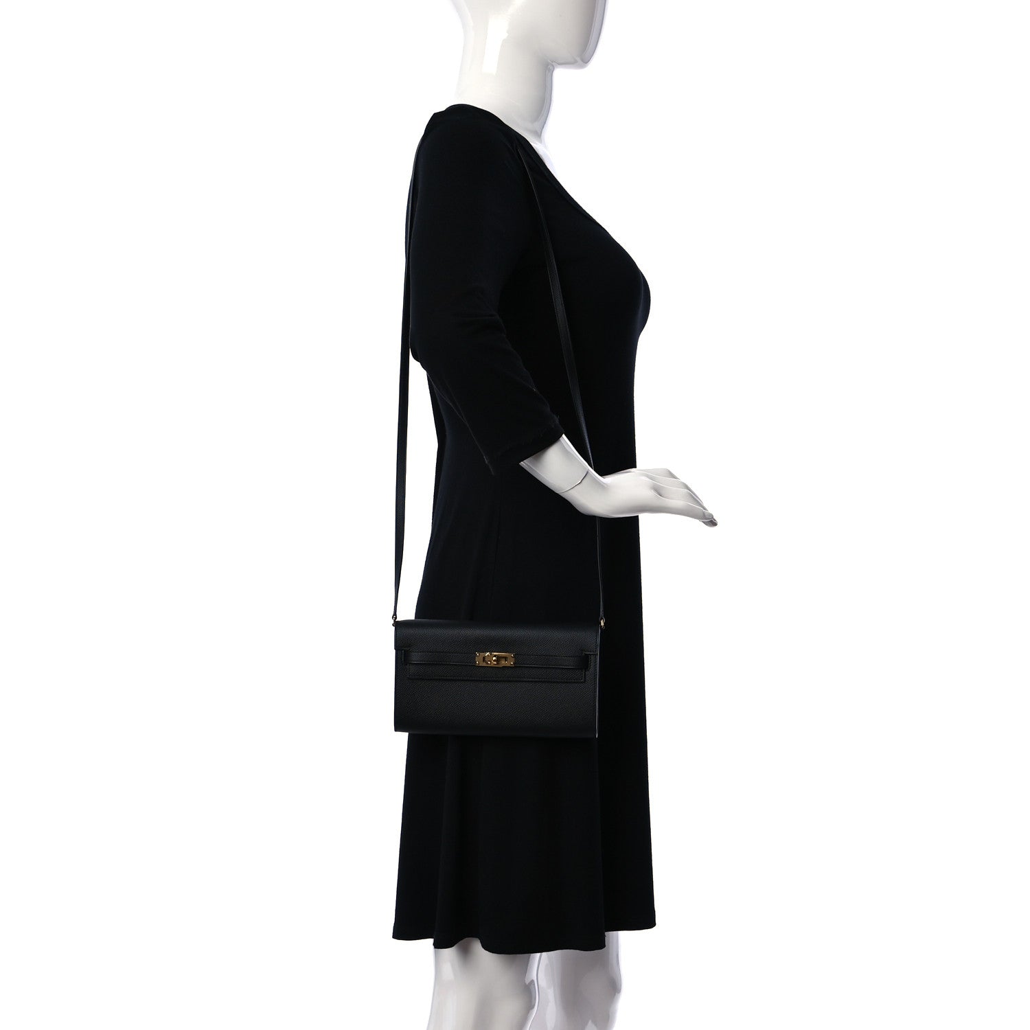 Hermes Epsom Kelly Wallet To Go Black 2 of 9