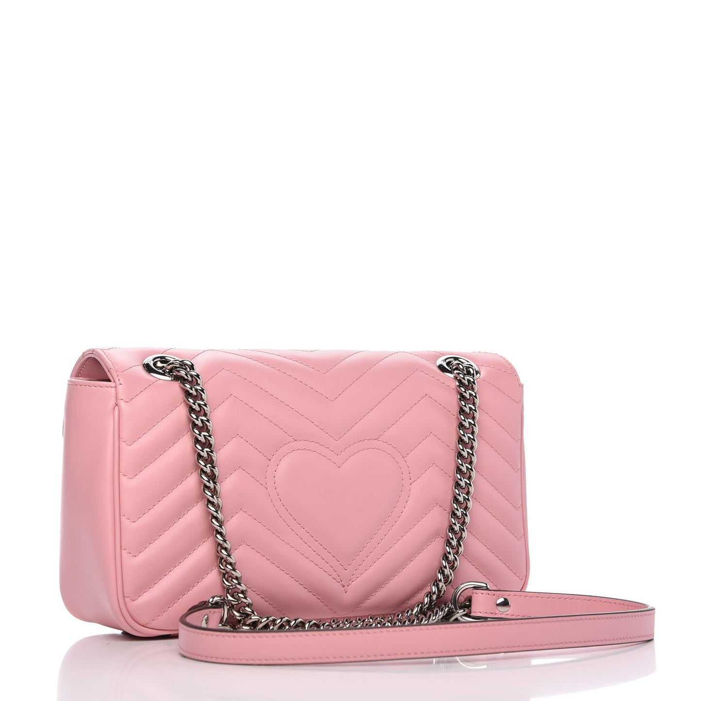 Calfskin Matelasse Small GG Marmont Shoulder Bag Wild Rose
