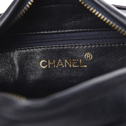 Chanel Lambskin Woven Quilted CC Camera Case Navy 6 of 12