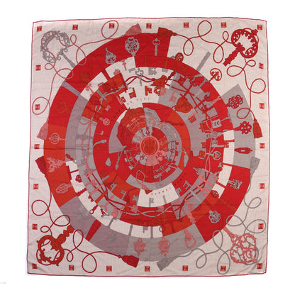 Hermes Cashmere Silk Tours De Cles Shawl 140 1 of 3