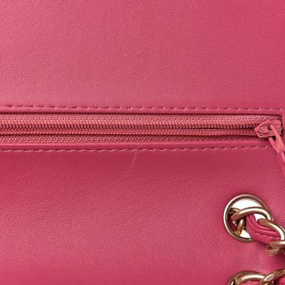 Chanel Lambskin Quilted Jumbo Double Flap Dark Pink 10 of 14