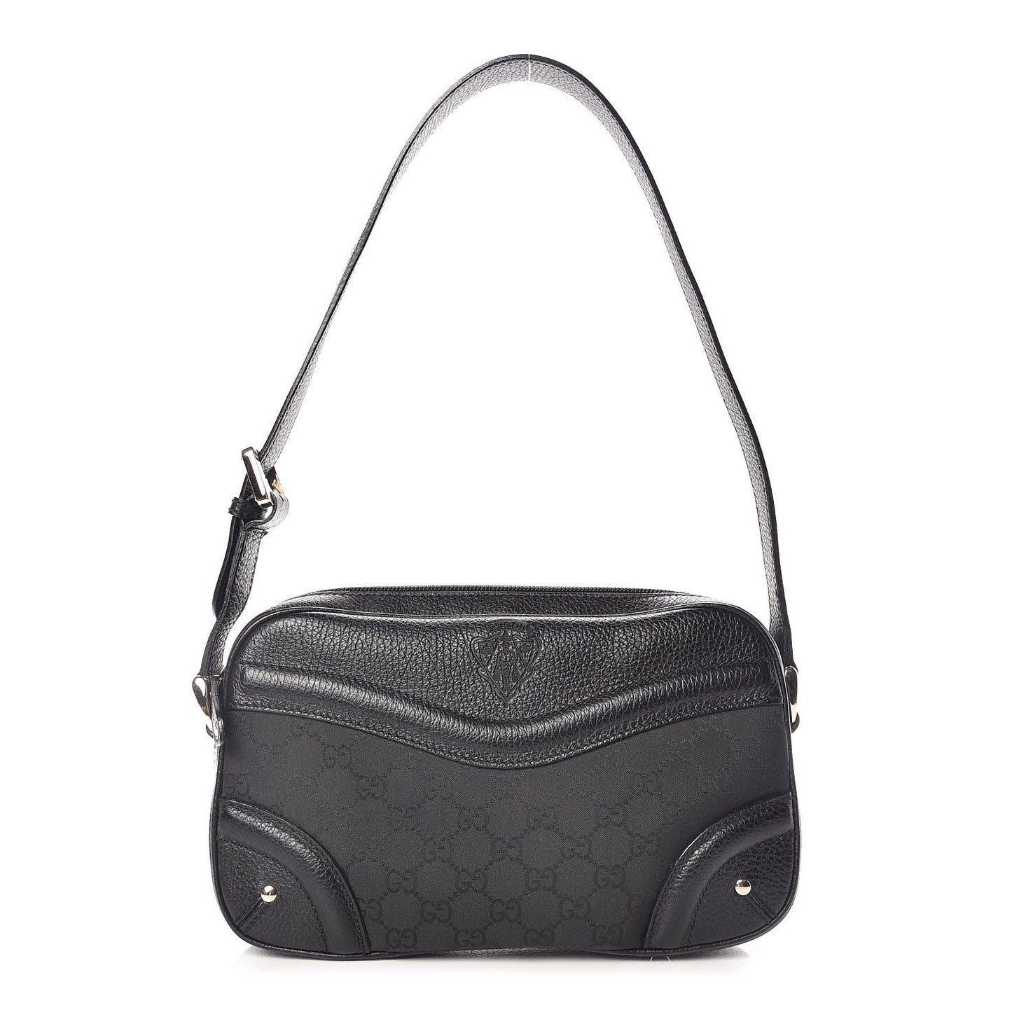 Monogram Crest Shoulder Bag Black