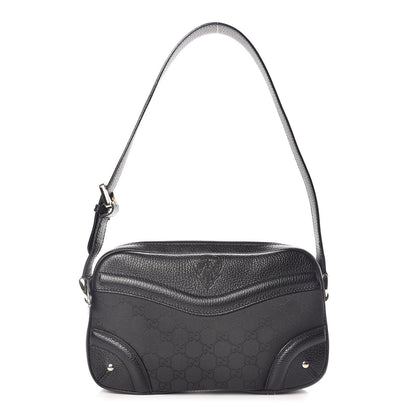 Gucci Monogram Crest Shoulder Bag Black 1 of 12