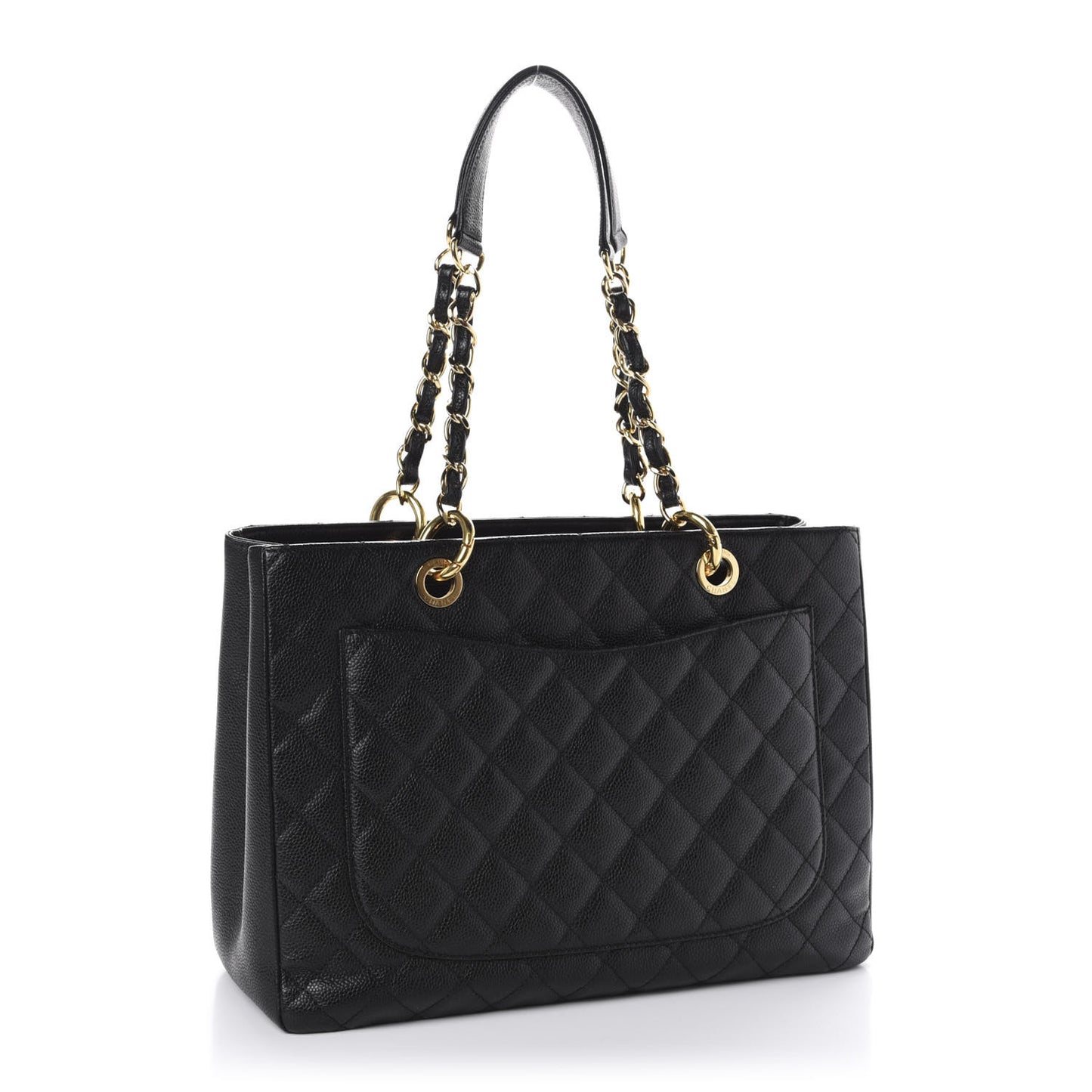Caviar Quilted Grand Shopping Tote GST Black