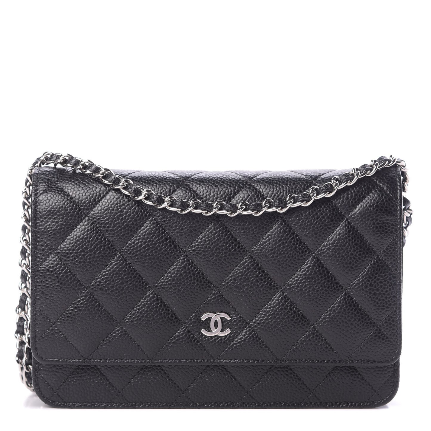 Caviar Quilted Wallet On Chain WOC Black